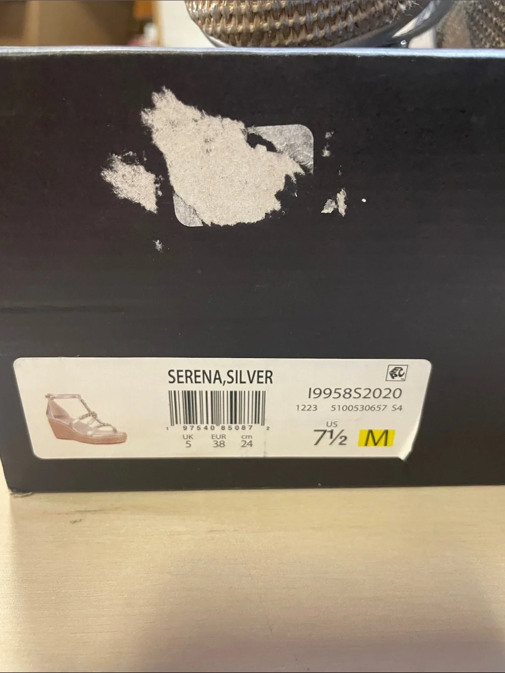 Naturalizer Silver Jeweled Wedge Sandals #526